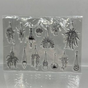 Clear Hanging House Plant Stamps Botanicals Scrapbook Craft Art Set Of 14 Small